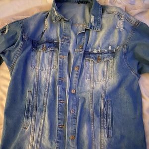 Fashion Nova 2X long denim jacket